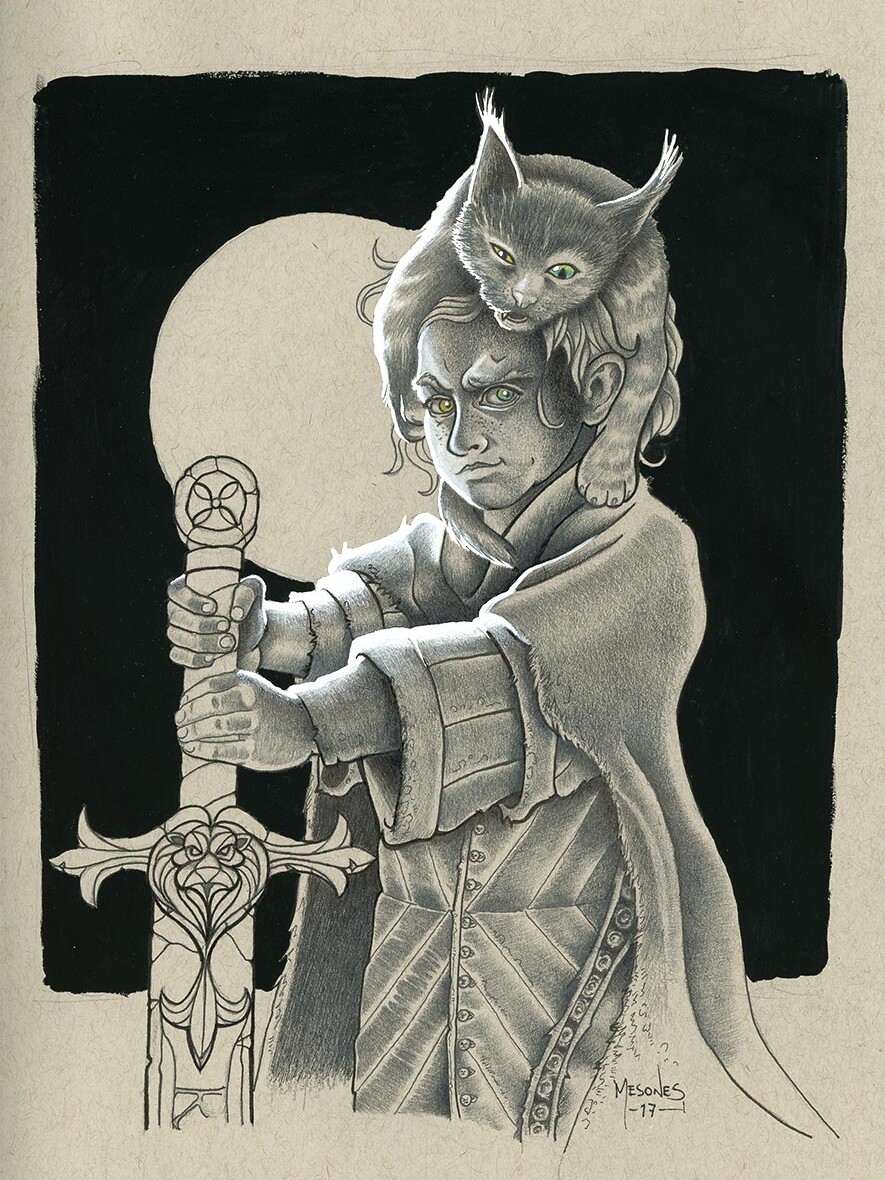 Squire and Mouser | Graphite and Gouache